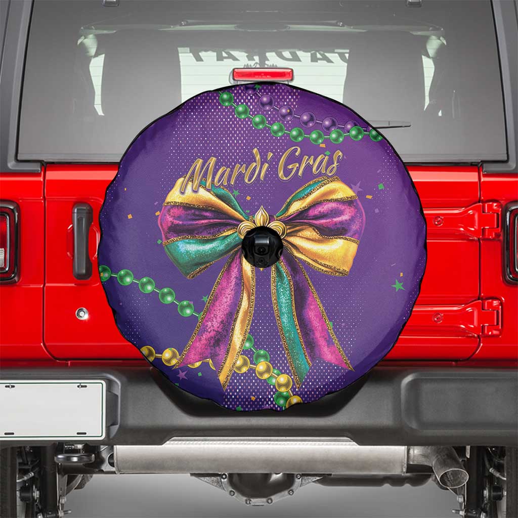 Mardi Gras Spare Tire Cover Coquette Bow Glitter Motifs - Wonder Print Shop
