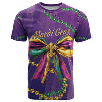 Mardi Gras T Shirt Coquette Bow Glitter Motifs - Wonder Print Shop
