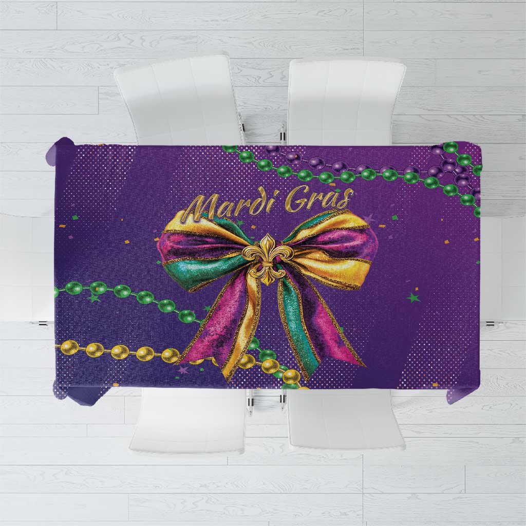 Mardi Gras Tablecloth Coquette Bow Glitter Motifs - Wonder Print Shop