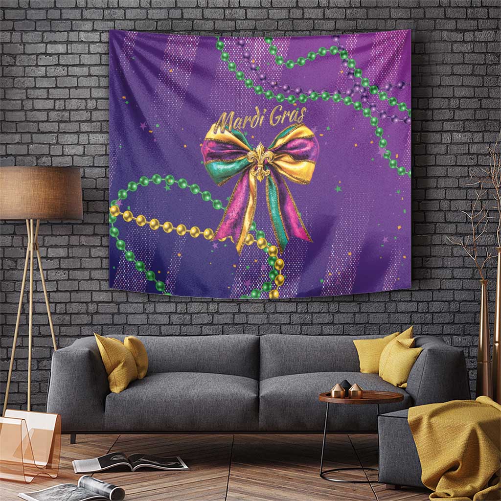 Mardi Gras Tapestry Coquette Bow Glitter Motifs - Wonder Print Shop