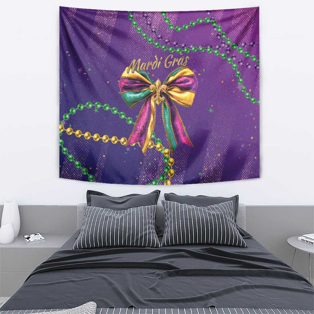 Mardi Gras Tapestry Coquette Bow Glitter Motifs - Wonder Print Shop