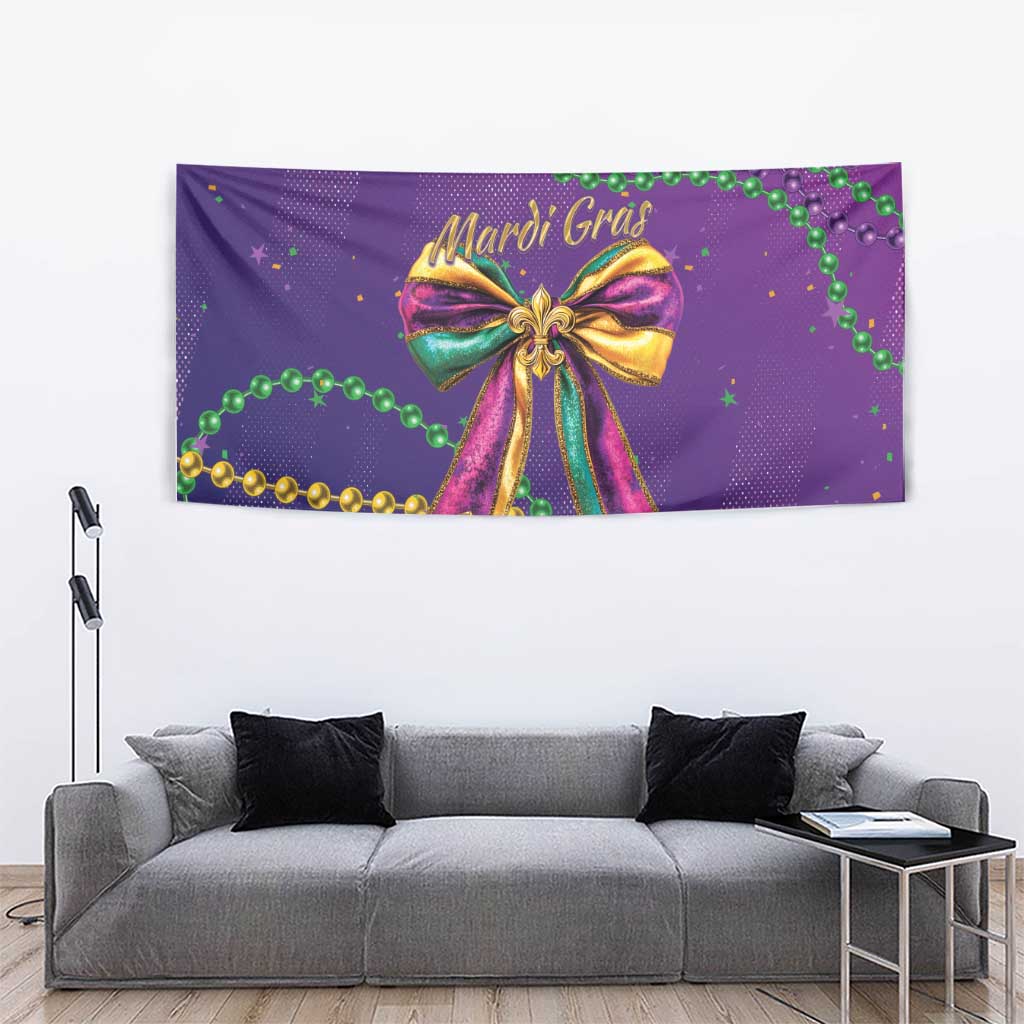 Mardi Gras Tapestry Coquette Bow Glitter Motifs - Wonder Print Shop
