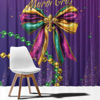 Mardi Gras Window Curtain Coquette Bow Glitter Motifs - Wonder Print Shop