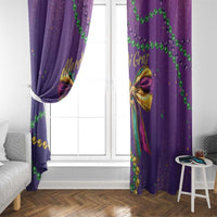 Mardi Gras Window Curtain Coquette Bow Glitter Motifs - Wonder Print Shop