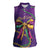Mardi Gras Women Sleeveless Polo Shirt Coquette Bow Glitter Motifs - Wonder Print Shop