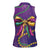 Mardi Gras Women Sleeveless Polo Shirt Coquette Bow Glitter Motifs - Wonder Print Shop