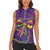Mardi Gras Women Sleeveless Polo Shirt Coquette Bow Glitter Motifs - Wonder Print Shop