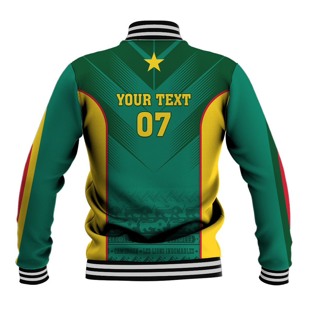 Custom Cameroon Football Baseball Jacket Nations Cup 2024 Les Lions Indomptables LT7 - Wonder Print Shop