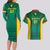 Custom Cameroon Football Couples Matching Long Sleeve Bodycon Dress and Hawaiian Shirt Nations Cup 2024 Les Lions Indomptables