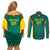Custom Cameroon Football Couples Matching Off Shoulder Short Dress and Long Sleeve Button Shirt Nations Cup 2024 Les Lions Indomptables LT7 - Wonder Print Shop