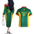 Custom Cameroon Football Couples Matching Off The Shoulder Long Sleeve Dress and Hawaiian Shirt Nations Cup 2024 Les Lions Indomptables LT7 - Wonder Print Shop