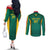 Custom Cameroon Football Couples Matching Off The Shoulder Long Sleeve Dress and Long Sleeve Button Shirt Nations Cup 2024 Les Lions Indomptables