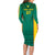 Custom Cameroon Football Family Matching Long Sleeve Bodycon Dress and Hawaiian Shirt Nations Cup 2024 Les Lions Indomptables