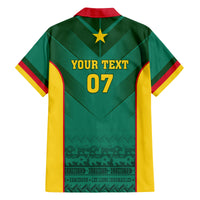 Custom Cameroon Football Family Matching Off Shoulder Maxi Dress and Hawaiian Shirt Nations Cup 2024 Les Lions Indomptables LT7 - Wonder Print Shop