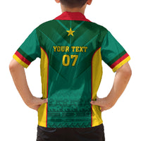 Custom Cameroon Football Family Matching Off Shoulder Short Dress and Hawaiian Shirt Nations Cup 2024 Les Lions Indomptables LT7 - Wonder Print Shop