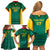 Custom Cameroon Football Family Matching Off Shoulder Short Dress and Hawaiian Shirt Nations Cup 2024 Les Lions Indomptables LT7 - Wonder Print Shop