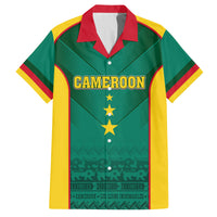 Custom Cameroon Football Family Matching Off Shoulder Short Dress and Hawaiian Shirt Nations Cup 2024 Les Lions Indomptables LT7 - Wonder Print Shop
