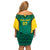 Custom Cameroon Football Family Matching Off Shoulder Short Dress and Hawaiian Shirt Nations Cup 2024 Les Lions Indomptables LT7 - Wonder Print Shop