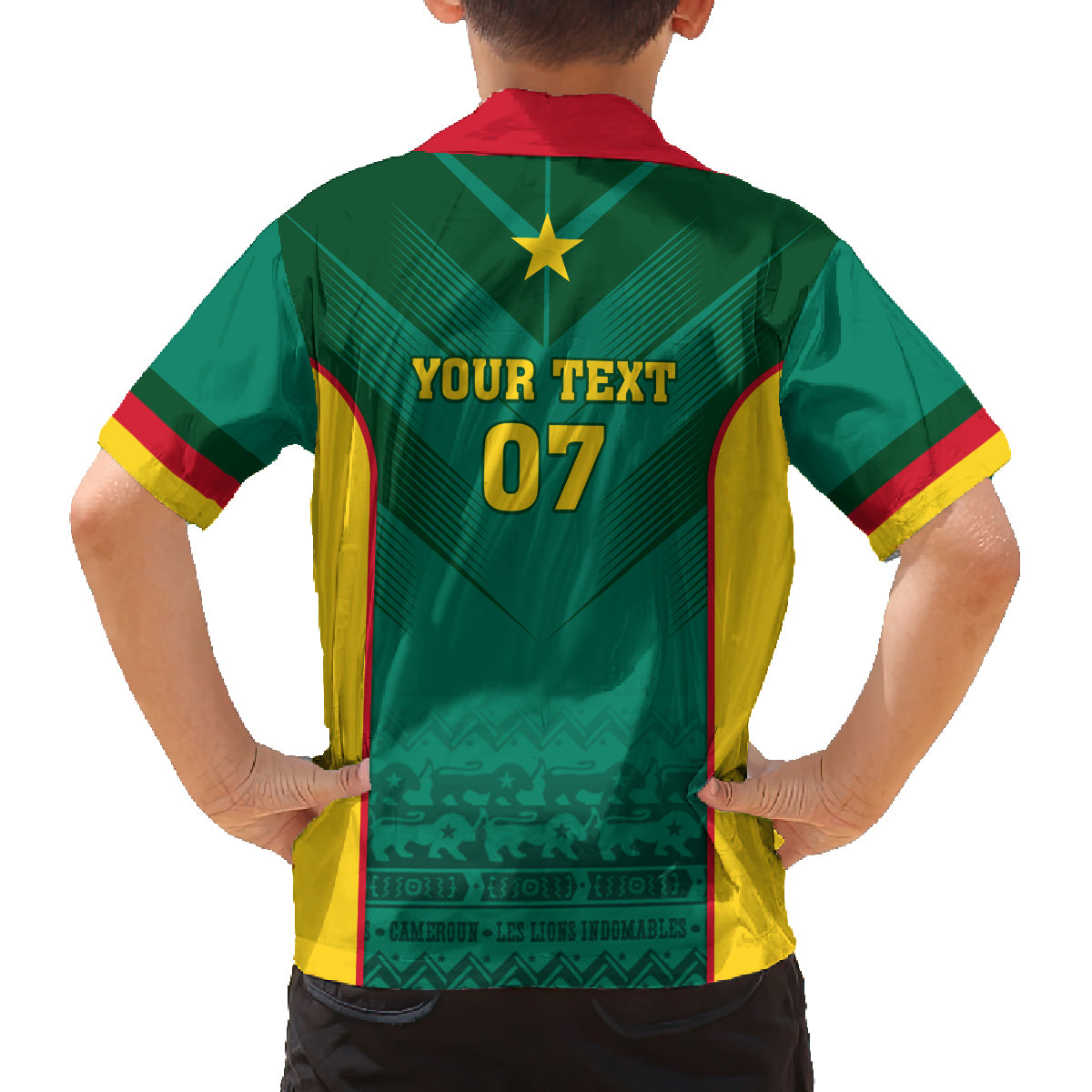 Custom Cameroon Football Family Matching Puletasi and Hawaiian Shirt Nations Cup 2024 Les Lions Indomptables - Wonder Print Shop