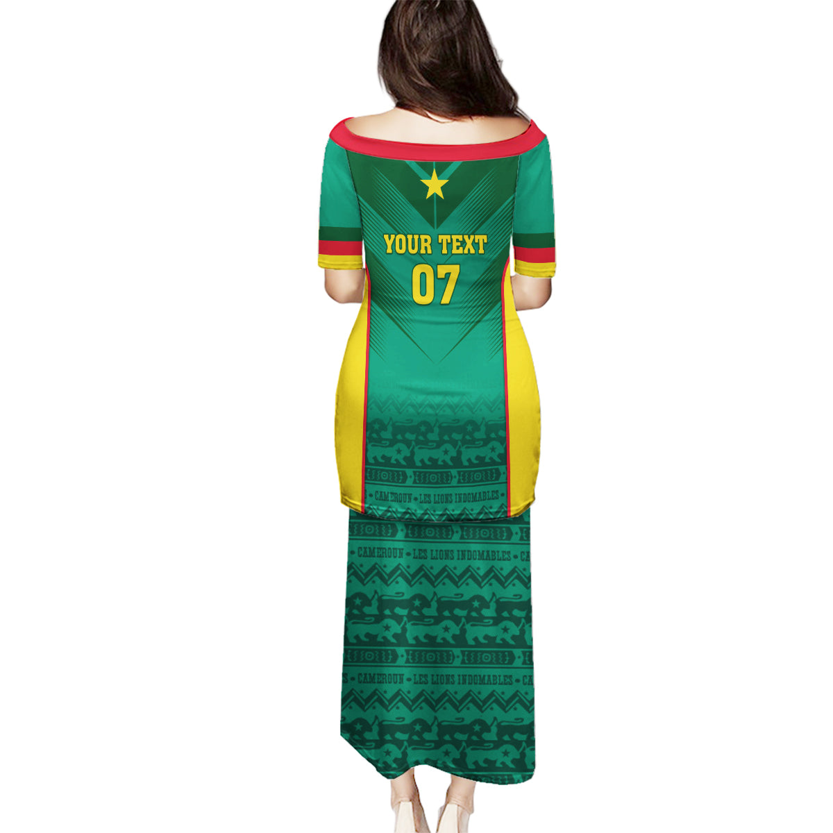 Custom Cameroon Football Family Matching Puletasi and Hawaiian Shirt Nations Cup 2024 Les Lions Indomptables - Wonder Print Shop