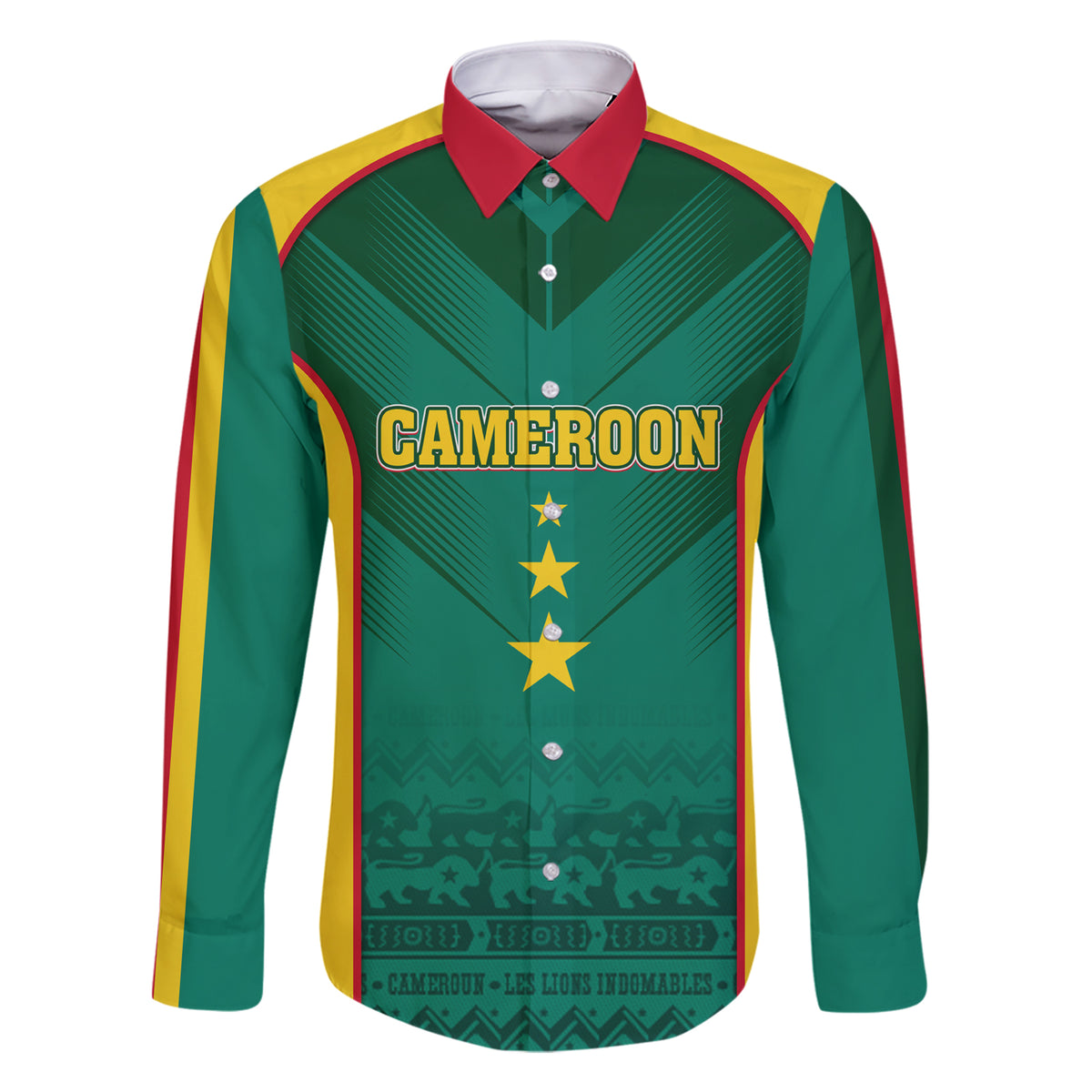 Custom Cameroon Football Family Matching Short Sleeve Bodycon Dress and Hawaiian Shirt Nations Cup 2024 Les Lions Indomptables - Wonder Print Shop