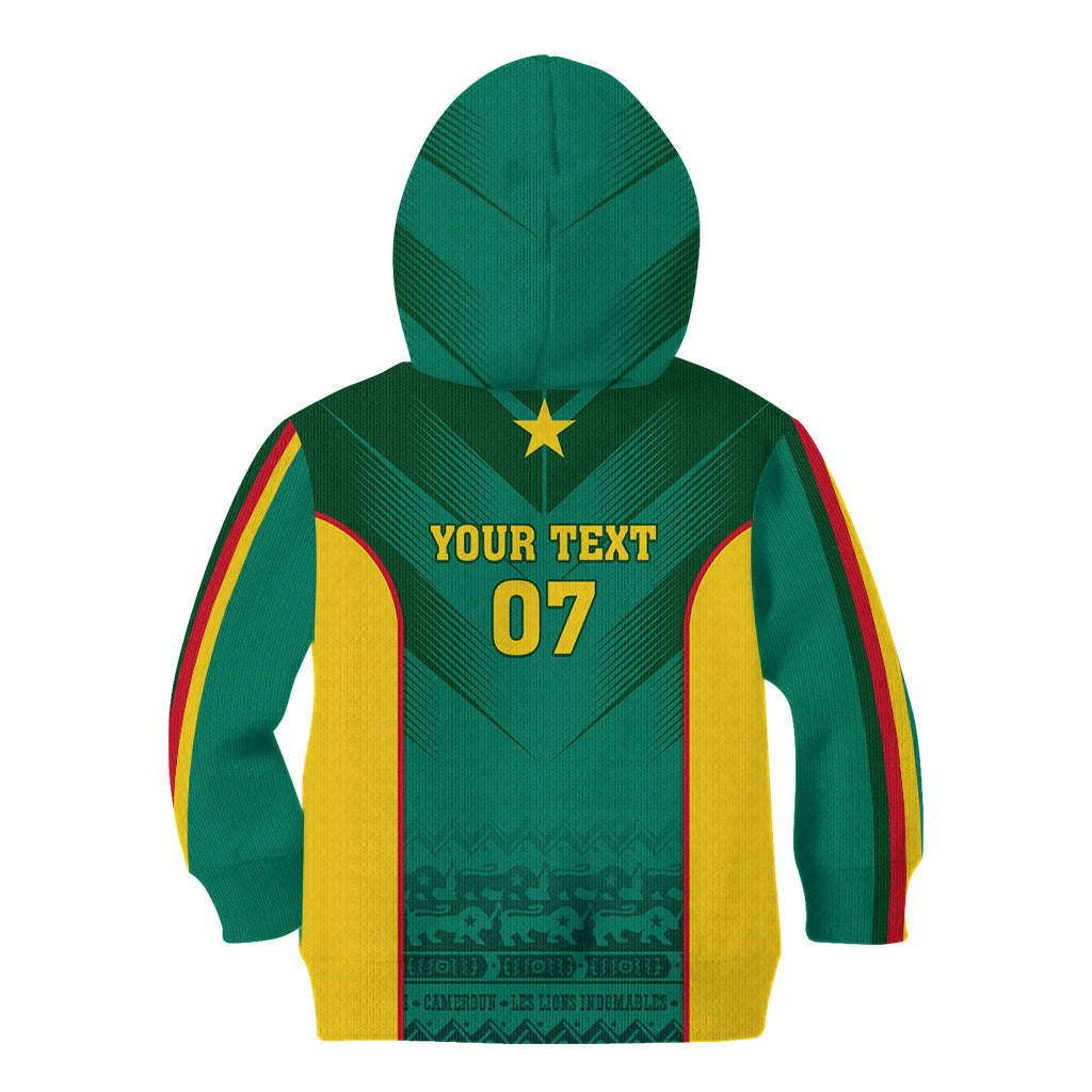 Custom Cameroon Football Kid Hoodie Nations Cup 2024 Les Lions Indomptables - Wonder Print Shop