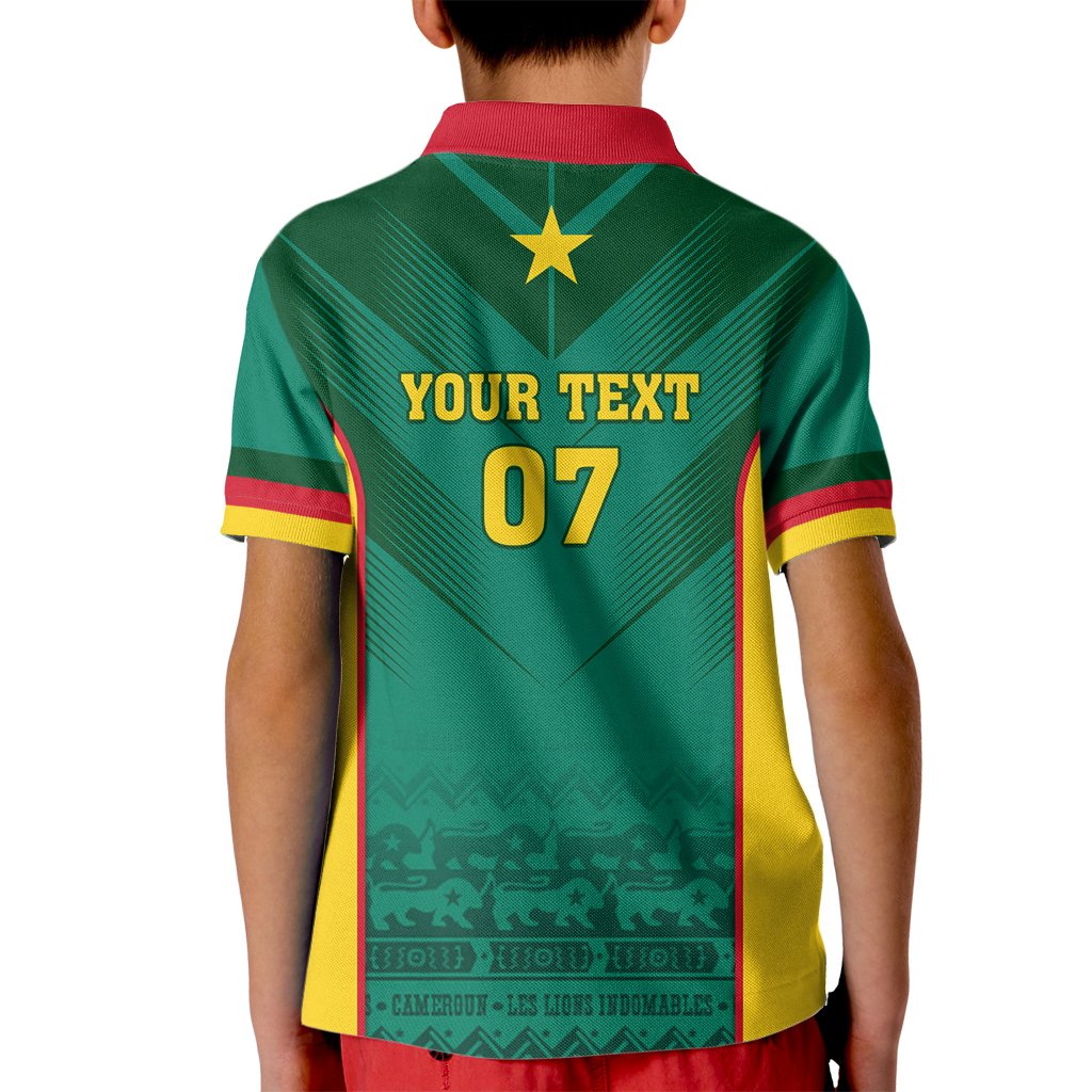 Custom Cameroon Football Kid Polo Shirt Nations Cup 2024 Les Lions Indomptables - Wonder Print Shop