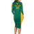 Custom Cameroon Football Long Sleeve Bodycon Dress Nations Cup 2024 Les Lions Indomptables - Wonder Print Shop