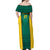 Custom Cameroon Football Off Shoulder Maxi Dress Nations Cup 2024 Les Lions Indomptables - Wonder Print Shop