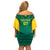 Custom Cameroon Football Off Shoulder Short Dress Nations Cup 2024 Les Lions Indomptables - Wonder Print Shop