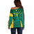 Custom Cameroon Football Off Shoulder Sweater Nations Cup 2024 Les Lions Indomptables - Wonder Print Shop