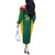 Custom Cameroon Football Off The Shoulder Long Sleeve Dress Nations Cup 2024 Les Lions Indomptables