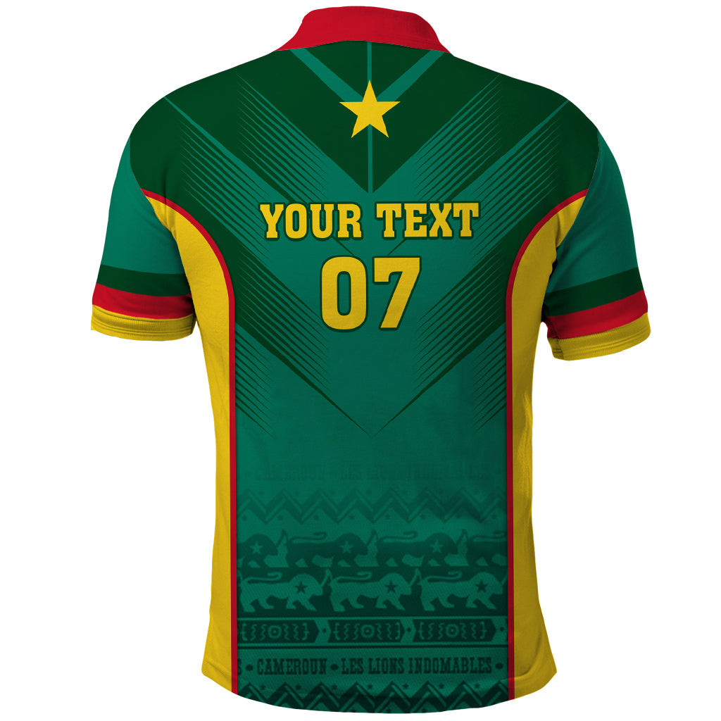 Custom Cameroon Football Polo Shirt Nations Cup 2024 Les Lions Indomptables - Wonder Print Shop