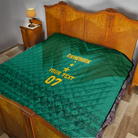 Custom Cameroon Football Quilt Nations Cup 2024 Les Lions Indomptables - Wonder Print Shop