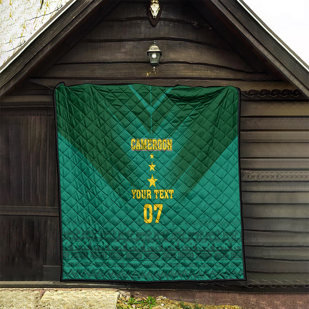 Custom Cameroon Football Quilt Nations Cup 2024 Les Lions Indomptables - Wonder Print Shop