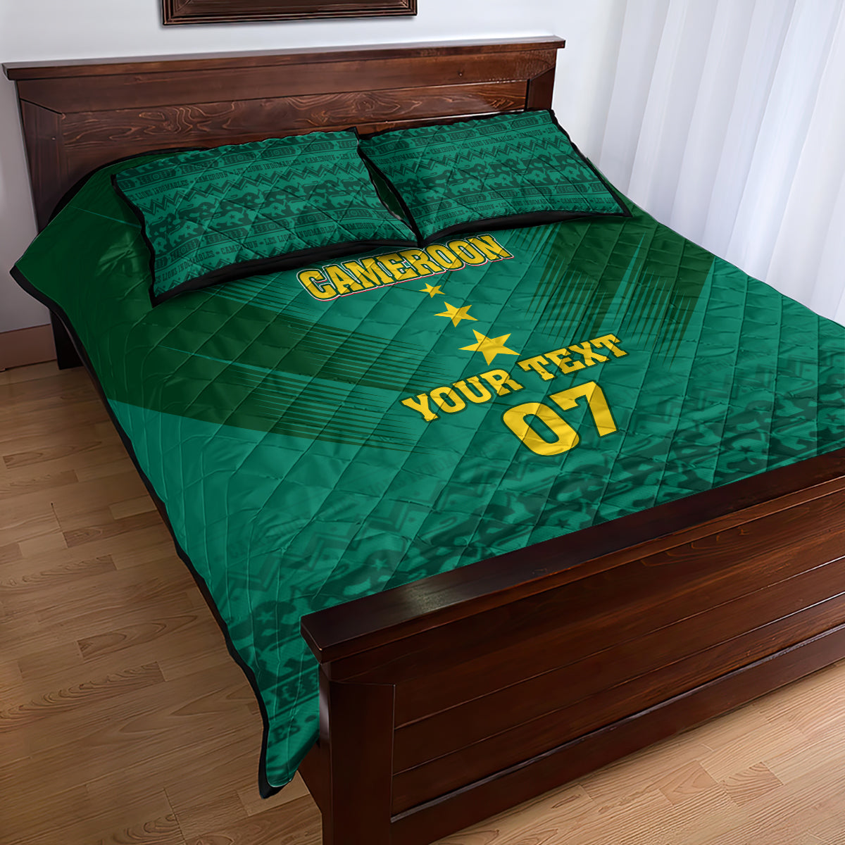 Custom Cameroon Football Quilt Bed Set Nations Cup 2024 Les Lions Indomptables - Wonder Print Shop