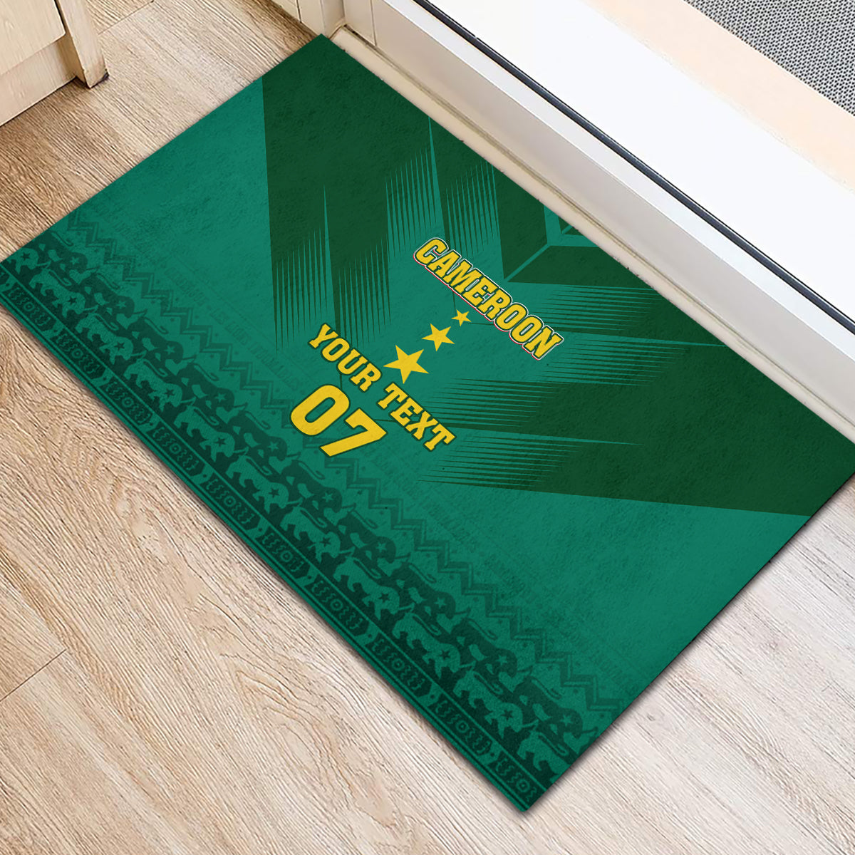 Custom Cameroon Football Rubber Doormat Nations Cup 2024 Les Lions Indomptables - Wonder Print Shop