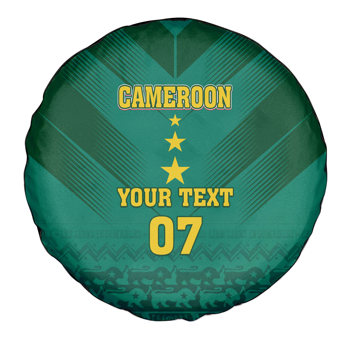 Custom Cameroon Football Spare Tire Cover Nations Cup 2024 Les Lions Indomptables - Wonder Print Shop