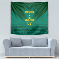 Custom Cameroon Football Tapestry Nations Cup 2024 Les Lions Indomptables - Wonder Print Shop