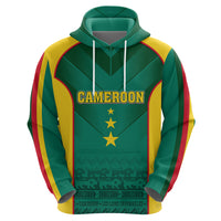 Custom Cameroon Football Zip Hoodie Nations Cup 2024 Les Lions Indomptables - Wonder Print Shop