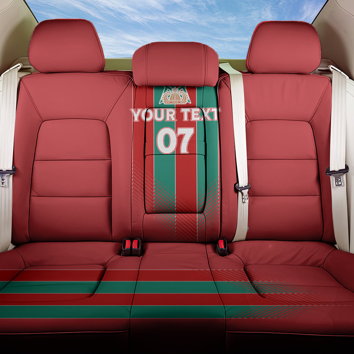 Custom Morocco Football Back Car Seat Cover Nations Cup 2024 Atlas Lions