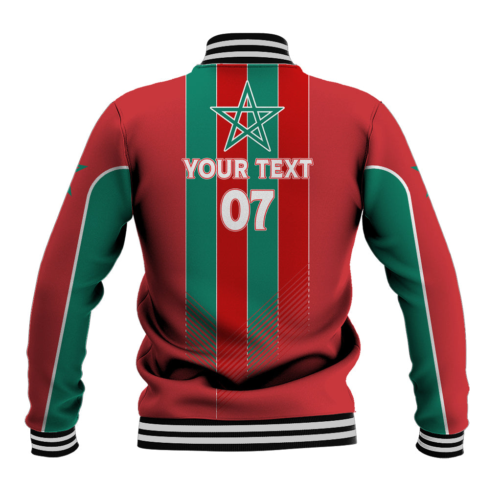 Custom Morocco Football Baseball Jacket Nations Cup 2024 Atlas Lions LT7 - Wonder Print Shop