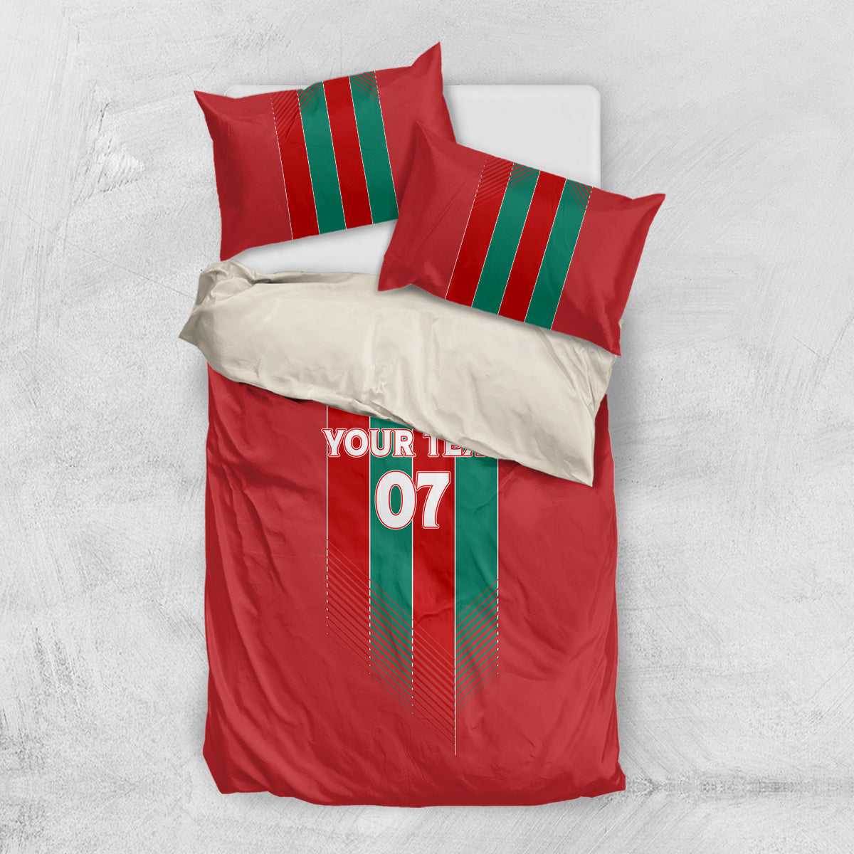 Custom Morocco Football Bedding Set Nations Cup 2024 Atlas Lions LT7 - Wonder Print Shop