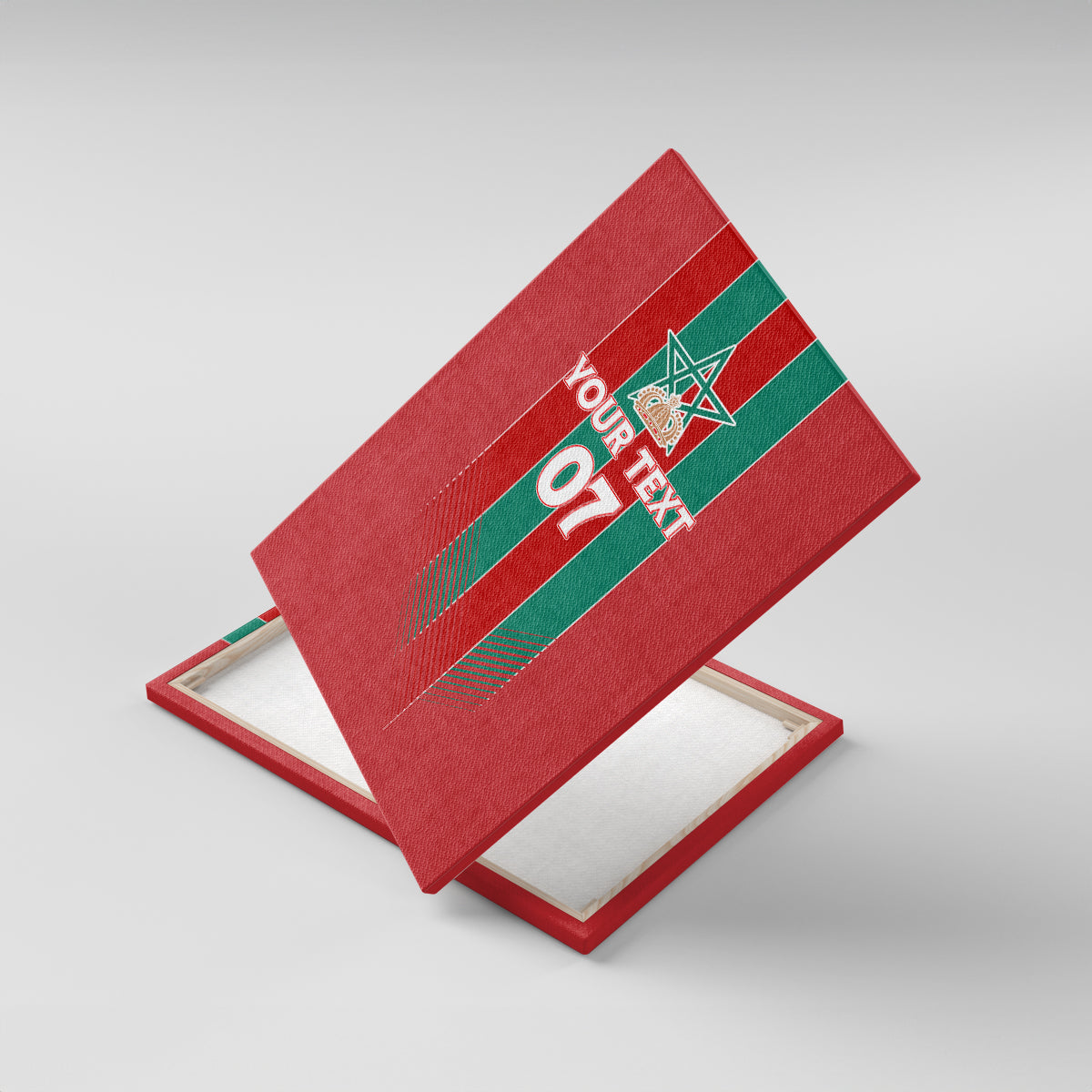 Custom Morocco Football Canvas Wall Art Nations Cup 2024 Atlas Lions LT7 - Wonder Print Shop