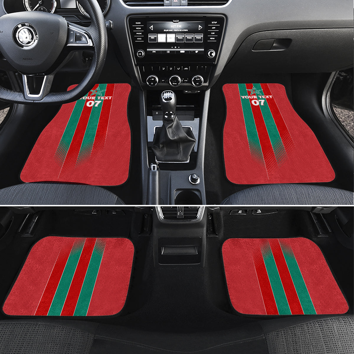 Custom Morocco Football Car Mats Nations Cup 2024 Atlas Lions LT7 - Wonder Print Shop