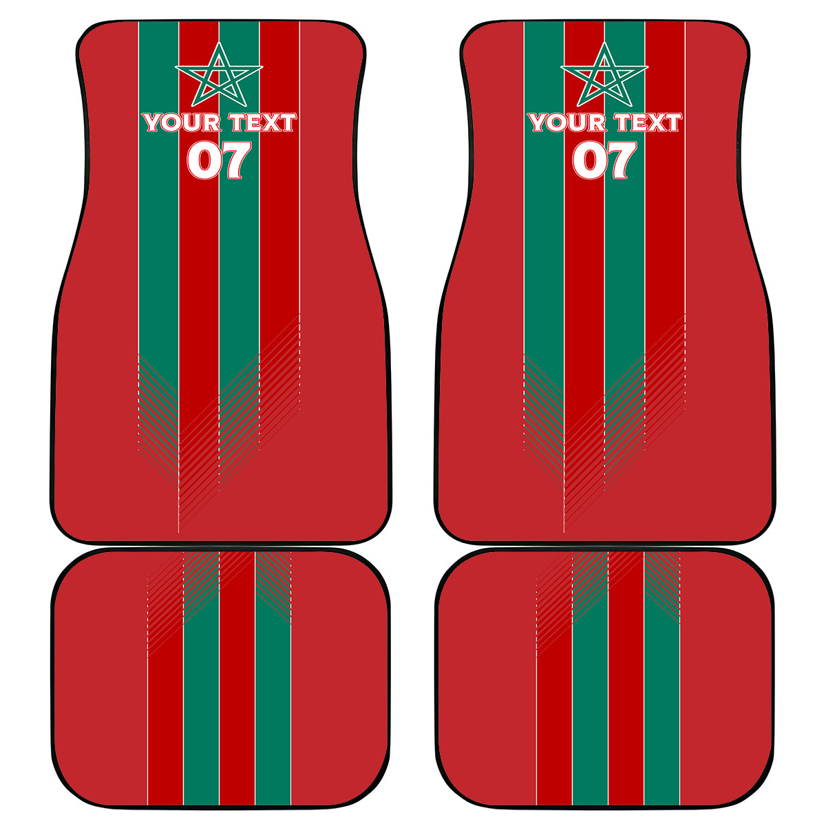 Custom Morocco Football Car Mats Nations Cup 2024 Atlas Lions LT7 - Wonder Print Shop