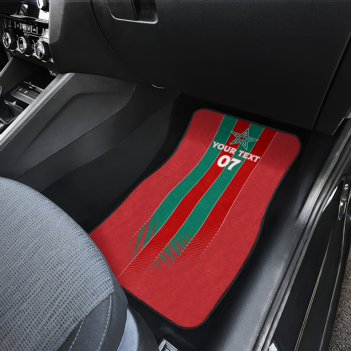 Custom Morocco Football Car Mats Nations Cup 2024 Atlas Lions LT7 - Wonder Print Shop