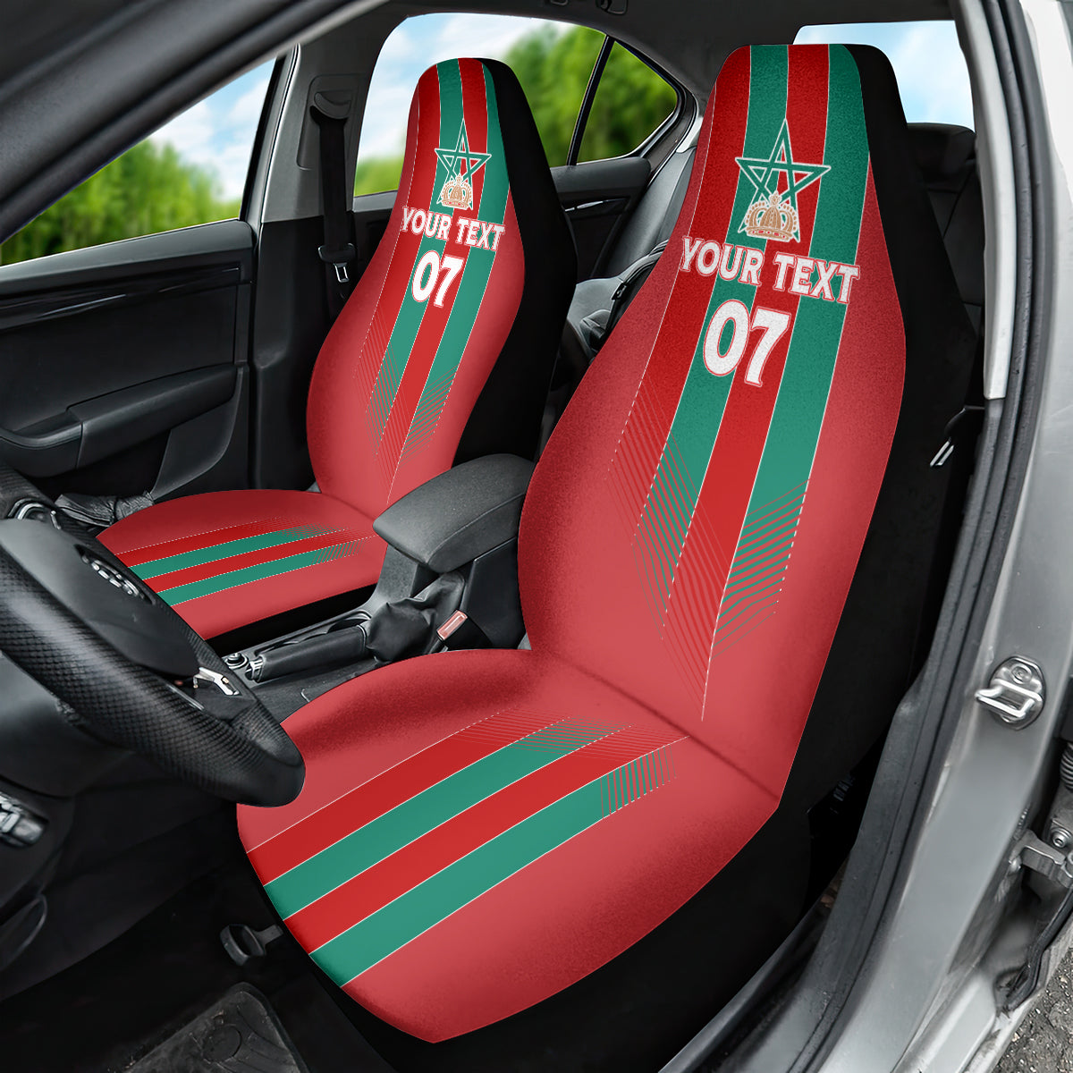 Custom Morocco Football Car Seat Cover Nations Cup 2024 Atlas Lions LT7 - Wonder Print Shop