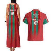 Custom Morocco Football Couples Matching Tank Maxi Dress and Hawaiian Shirt Nations Cup 2024 Atlas Lions LT7 - Wonder Print Shop