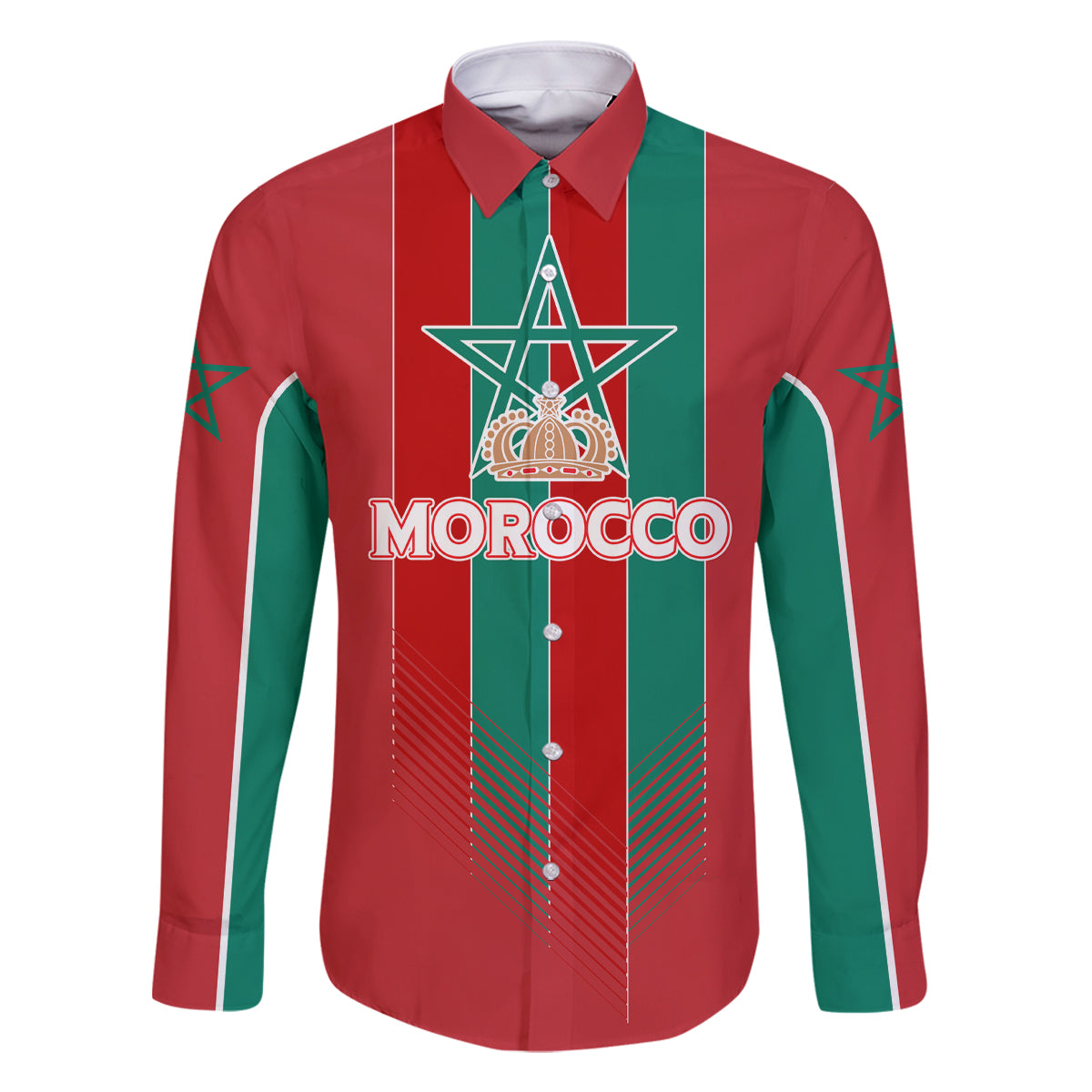 Custom Morocco Football Family Matching Long Sleeve Bodycon Dress and Hawaiian Shirt Nations Cup 2024 Atlas Lions LT7 - Wonder Print Shop